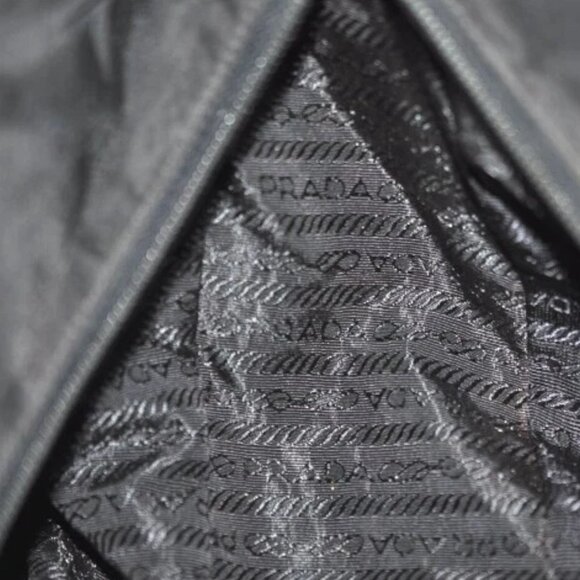 (L3) Authentic Prada Shoulder Bag Black Canvas Luxury Vintage Designer Handbag - Picture 10 of 13